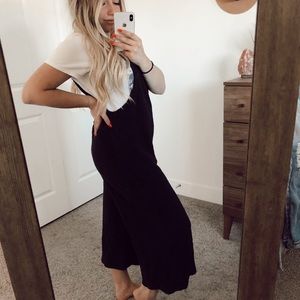 Cotton black wide leg jumper